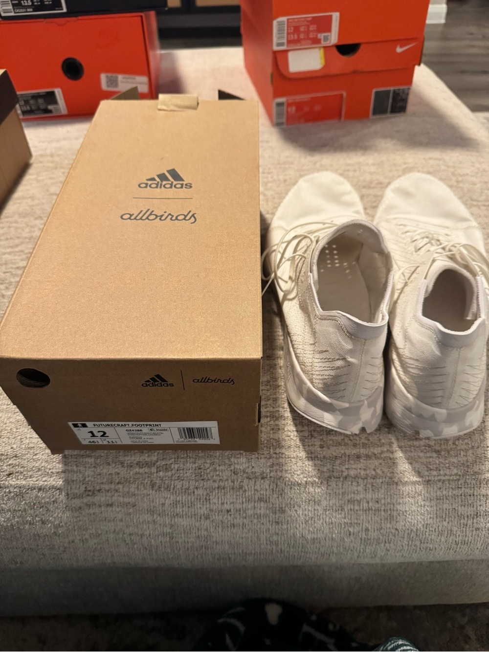 adidas Allbirds Collaboration Cream/White Slip-On Sneakers